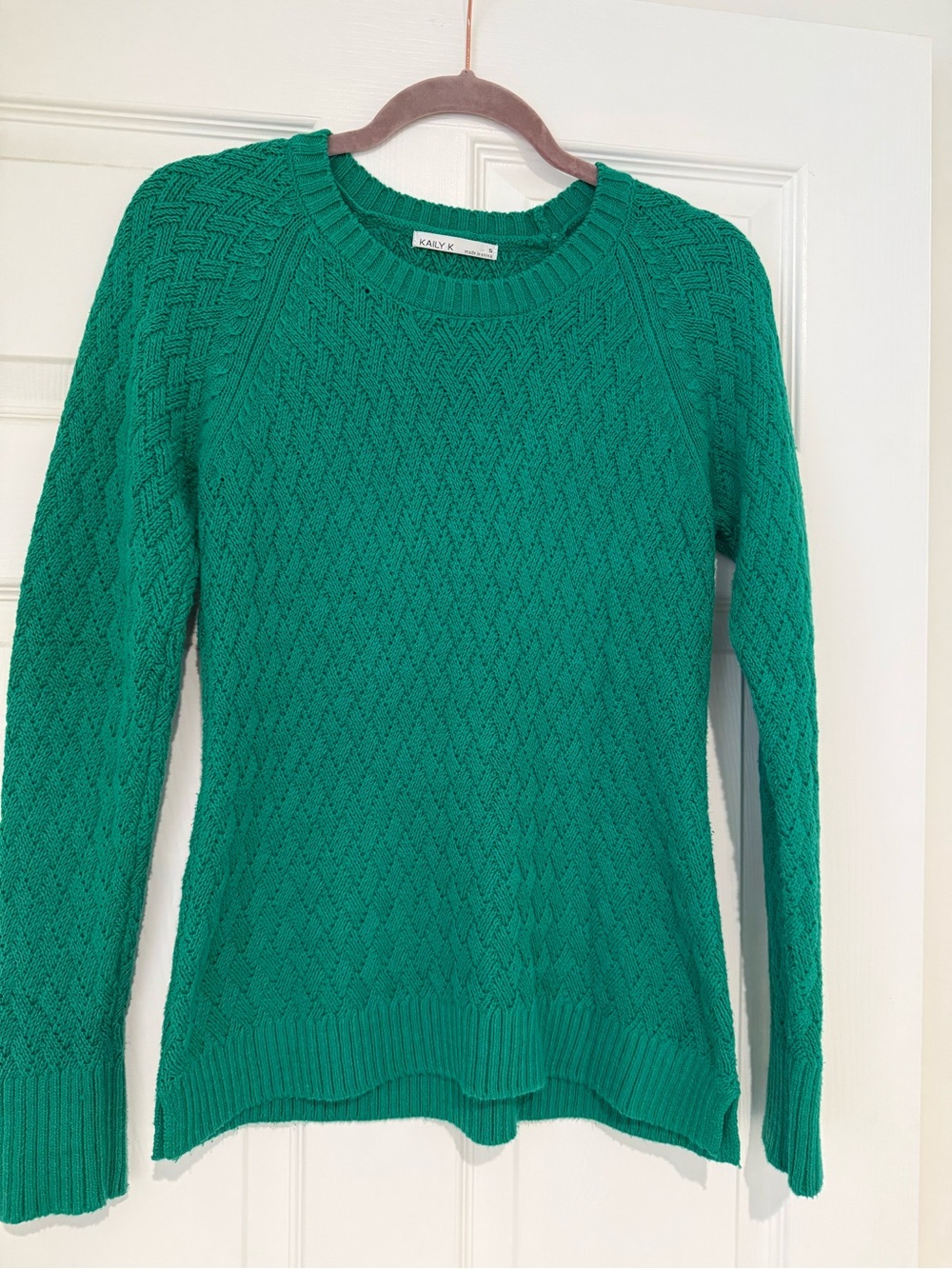Kaitlyn Crewneck Sweater in Emerald Green